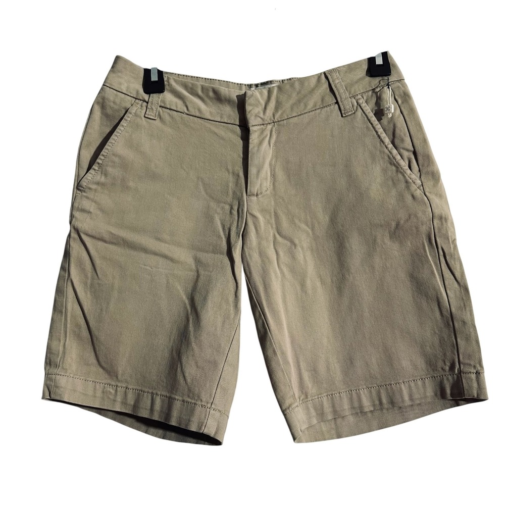 Caslon‎ Khaki Chino Shorts Women's Size 00 Tan Flat Front Casual Summer